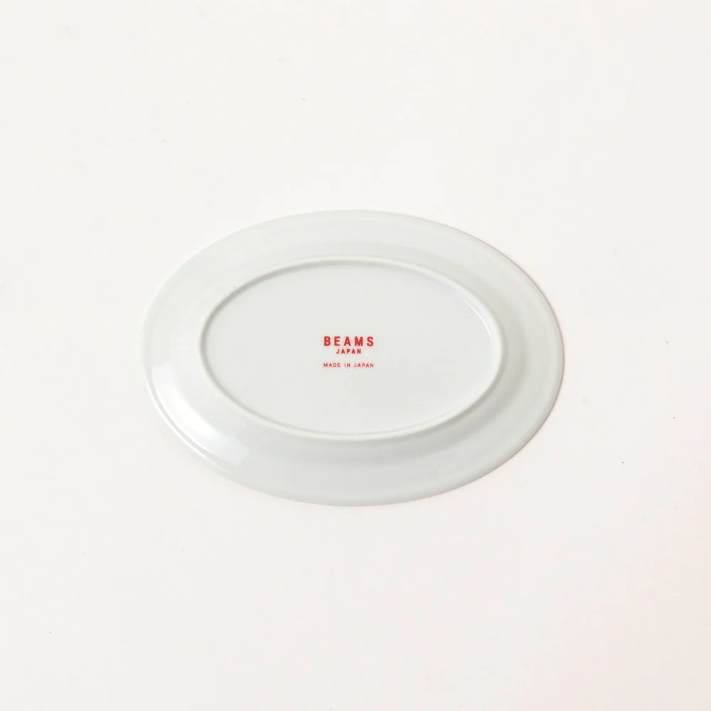 Assiette plate pour gyozas logo rouge ⋅ BEAMS JAPAN