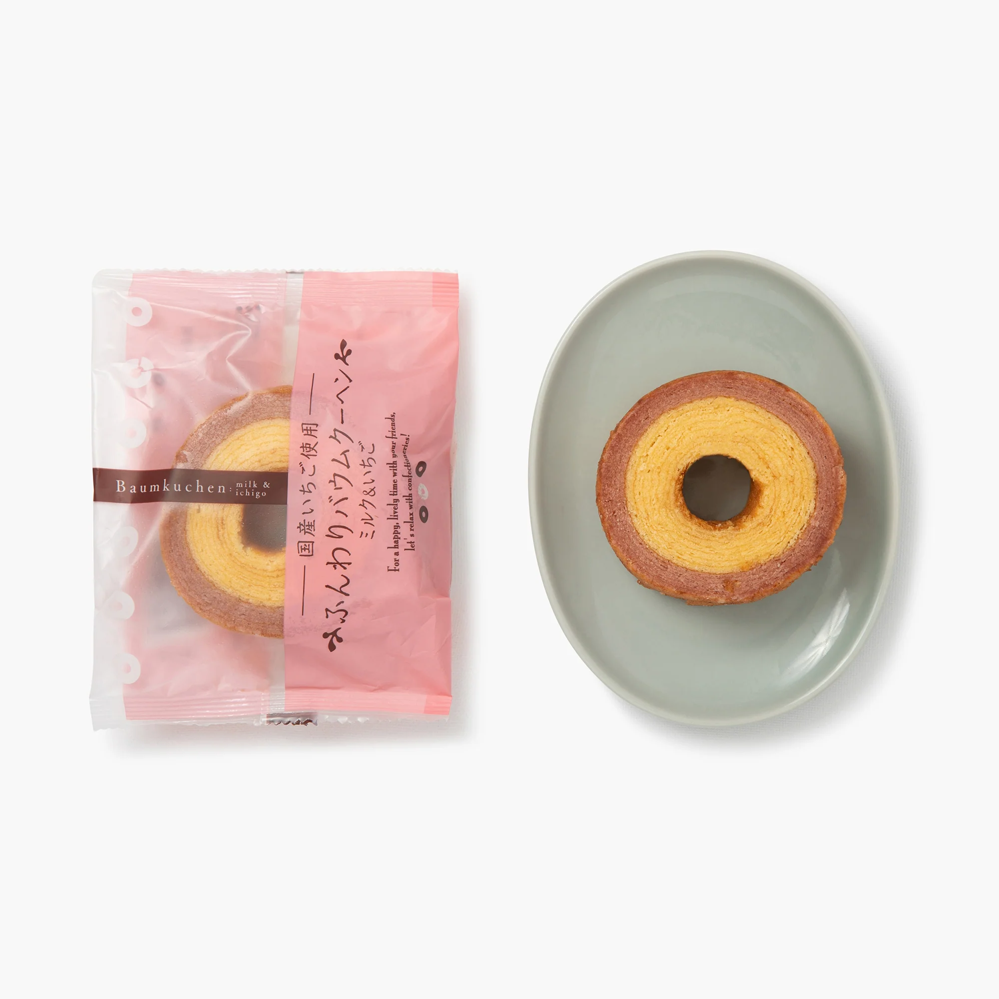 Gâteau à la broche baumkuchen au lait et à la fraise ⋅ Taiyo ⋅ 60g