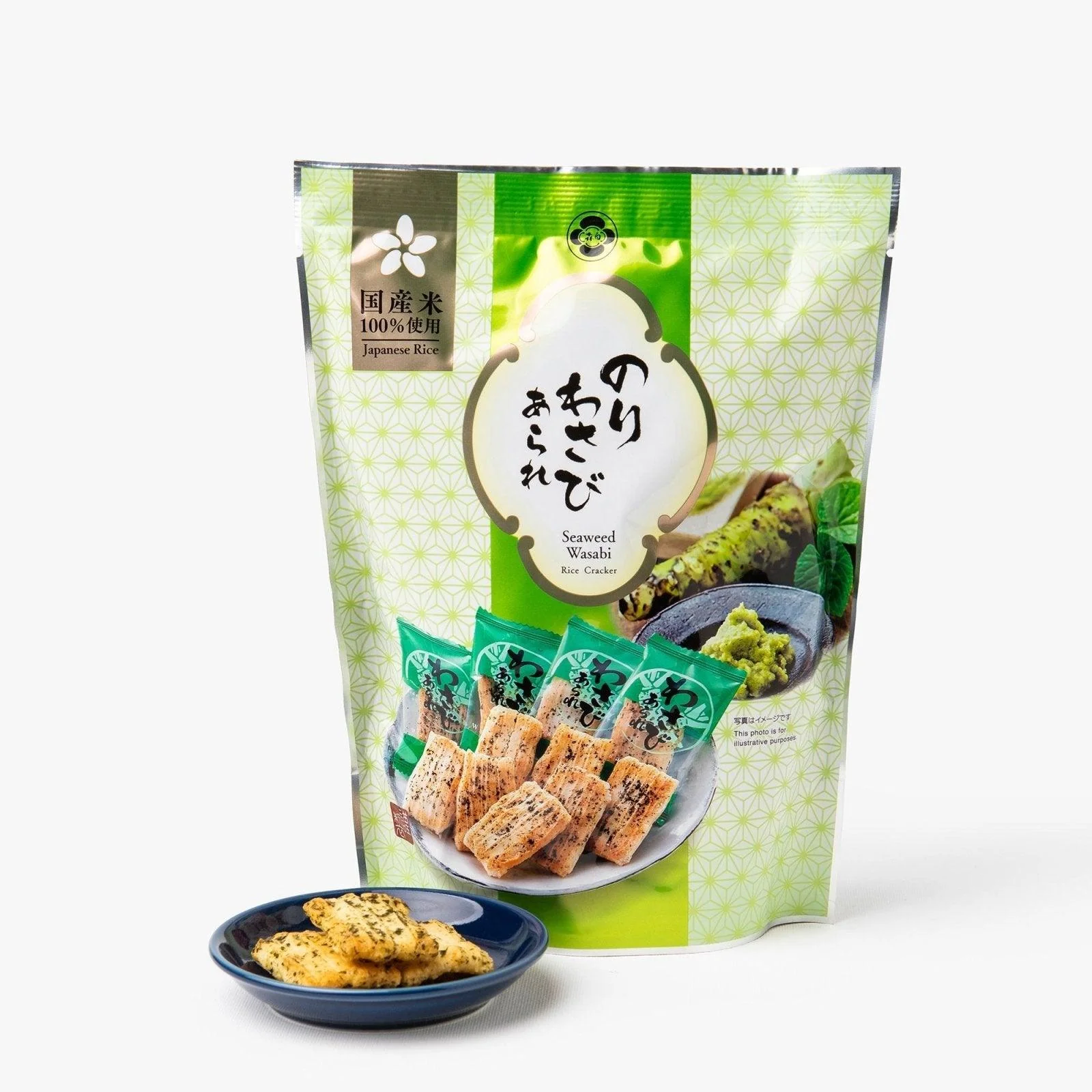 Crackers arare au wasabi et à l'algue nori ⋅ Morihaku Seika ⋅ 32g