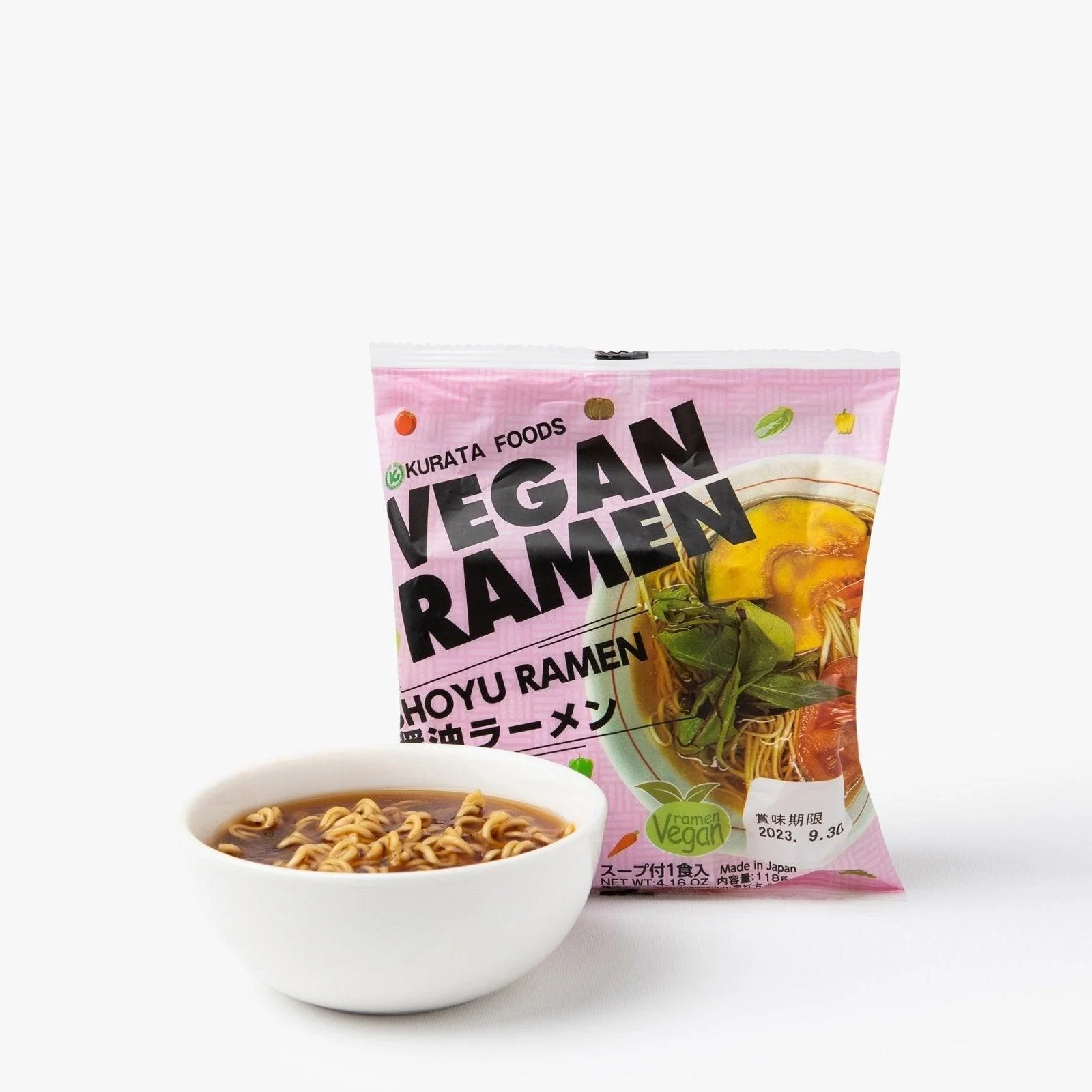 Ramen instantanés à la sauce soja vegan ⋅ Kurata Shokuhin ⋅ 118g