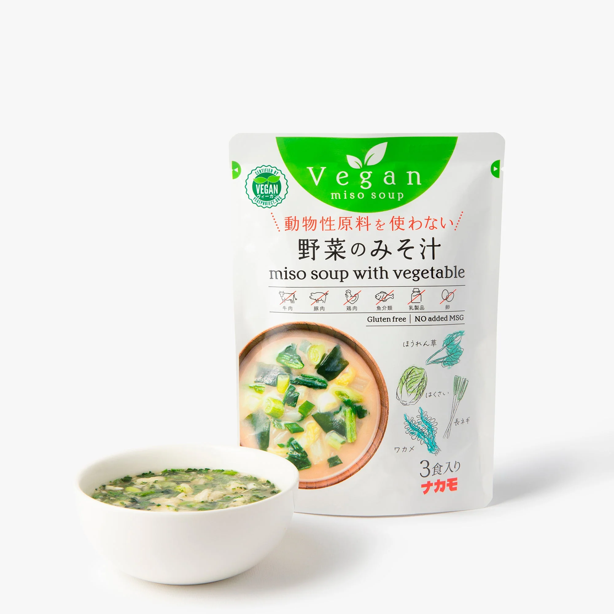 Soupe miso aux légumes 3 sachets ⋅ Nakamo ⋅ 68.7g