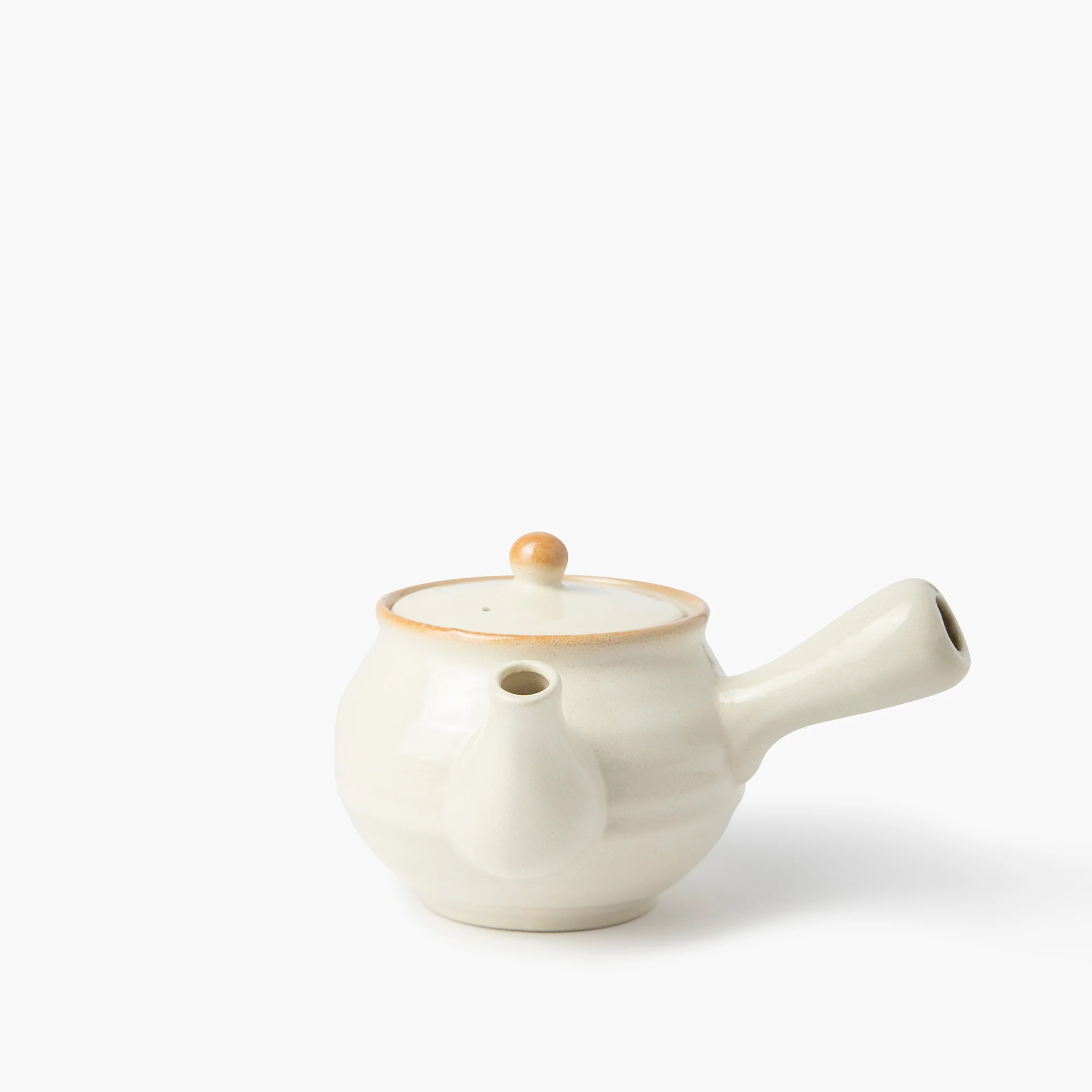 Théière kyusu Rokubei Konahiki blanche avec filtre 450ml ⋅ Touga - Image 3